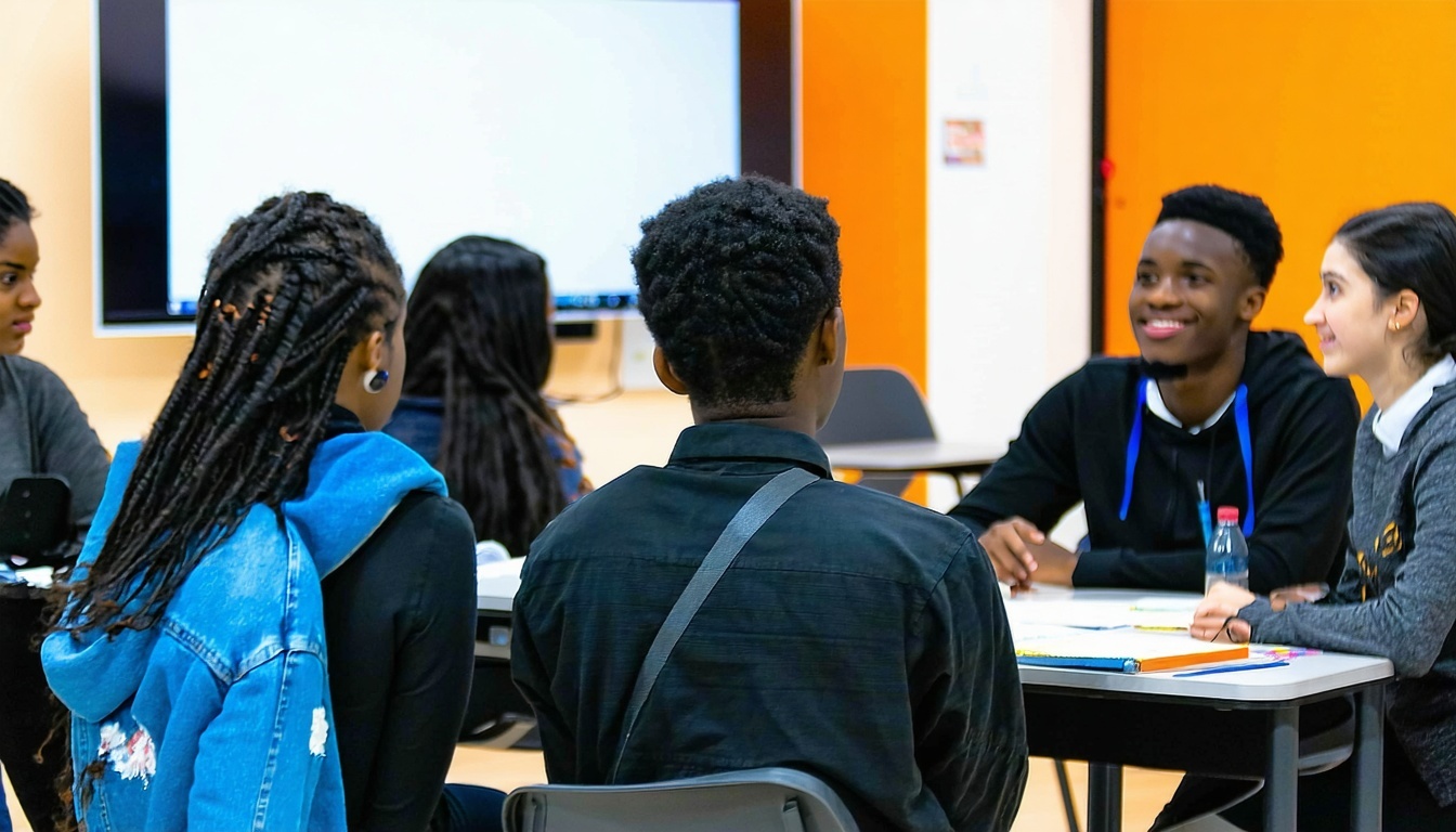 Youth participating in a legal education workshop
